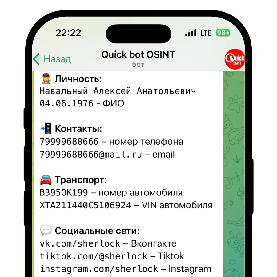 Quick OSINT bot